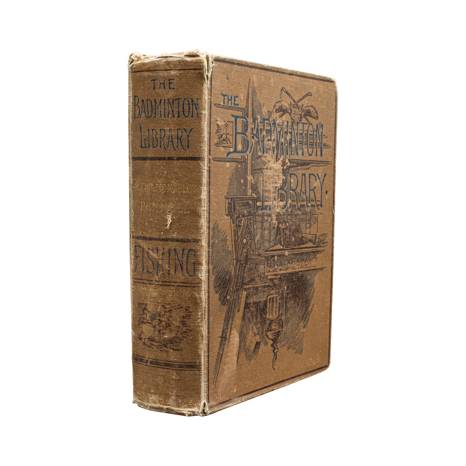 Antikes Badminton-Bibliotheksbuch, Fischen, Referenz, Englisch, Sport Interesse