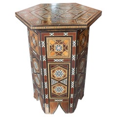 Retro Moroccan Inlaid Side Table 