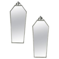 Antique Pair of Petite Wall Mirrors with Distressed Glass, Early 20th Century Sweden