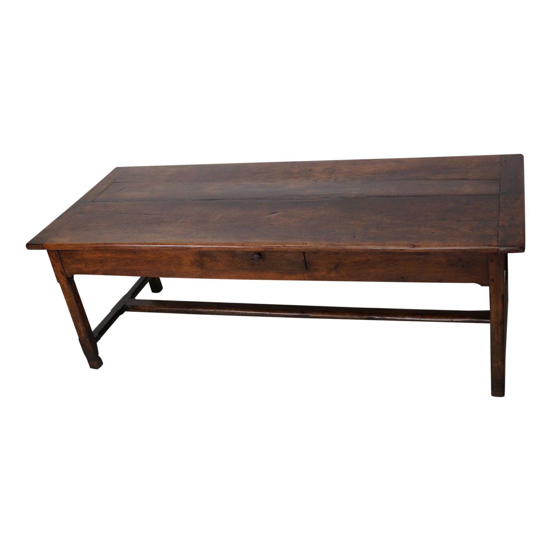 Grande table de salle à manger rustique ancienne du 18ème siècle en noyer et Oak Oak en vente