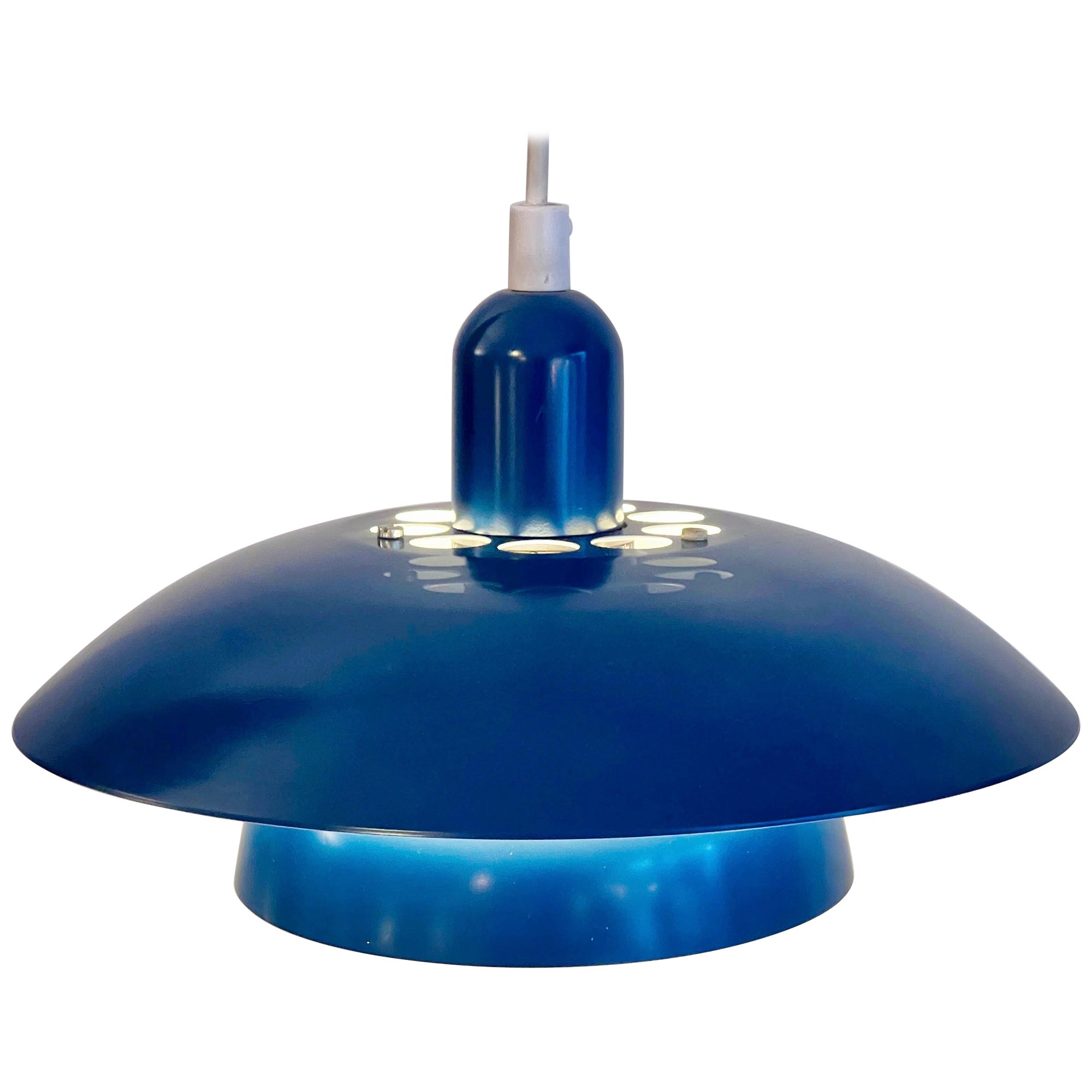 Vintage Scandinavian Blue Layer Pendant Lamp, Denmark 1980s