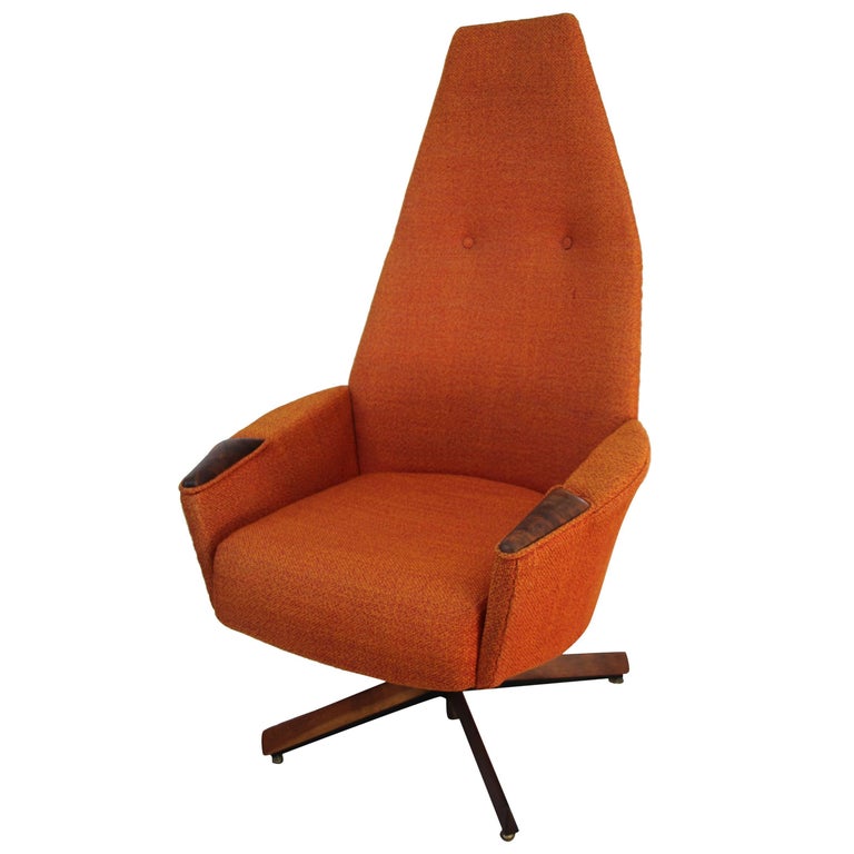 Midcentury High Back Lounge Chair by Adrian Pearsall at 1stDibs