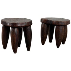 Rare Pair of Large African Senufo Stools, Late 20th Century, Highly Decorative