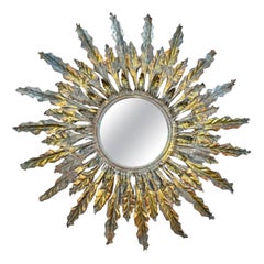 Vintage Statement Illuminated Sunburst Mirror 