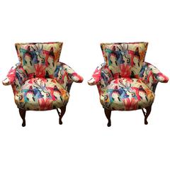 Pair of Smashing Upholstered Armchairs