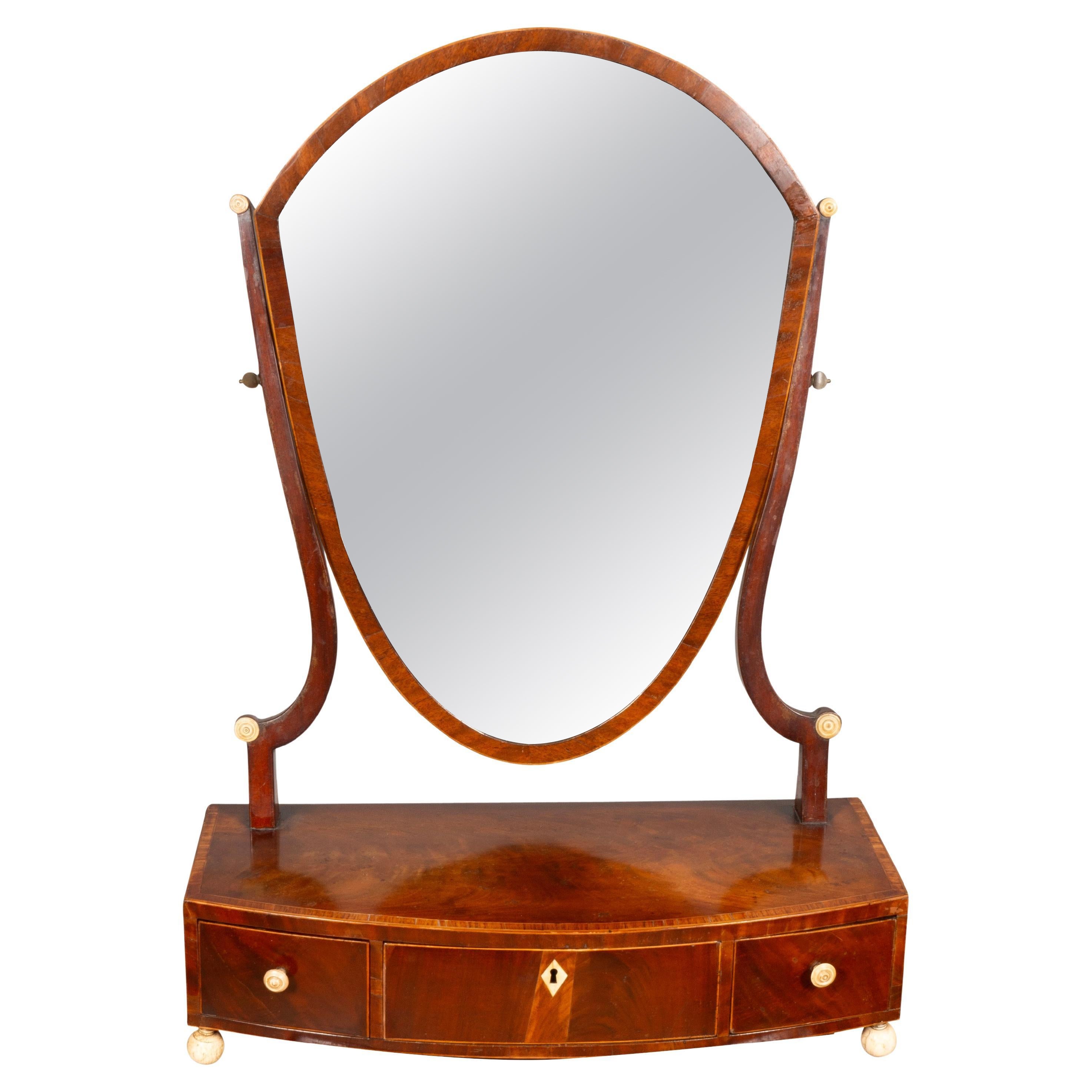 George III Mahogany Dressing Mirror For Sale