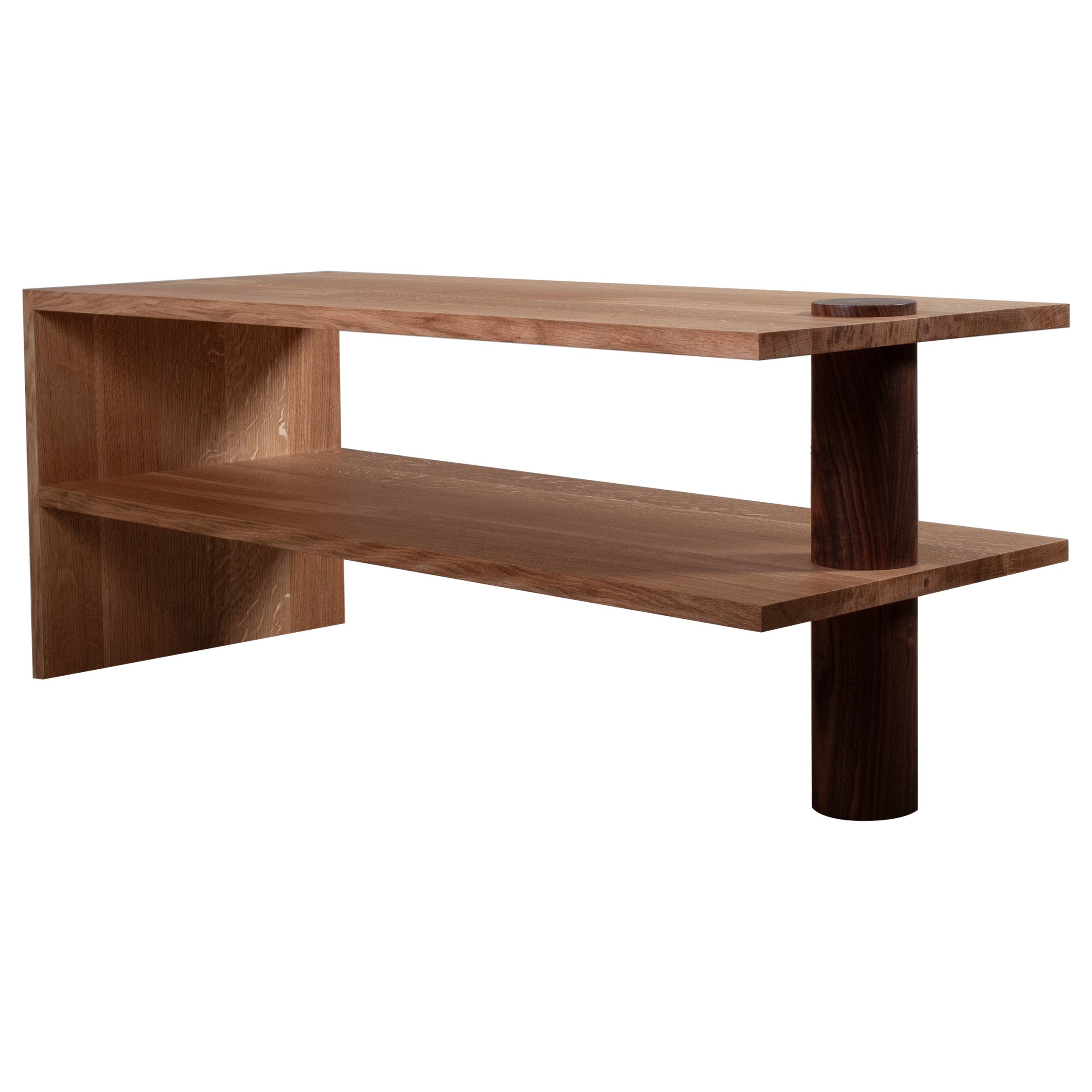 Mighty Architectural Oak & Walnut Niedriger Konsolentisch