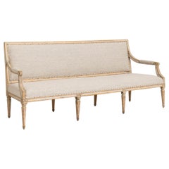 Antique 18th c. Swedish Gustavian Period Sofa in Original Paint By Johan Lindgren