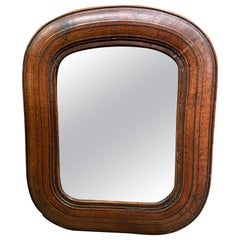 17th Century English Walnut Mirror With Original Glass, Small Scale