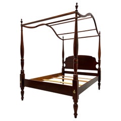 Retro LINK-TAYLOR Heirloom Solid Mahogany Full Size Four Poster Canopy Bed