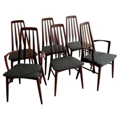 Set of 6 Eva Rosewood Dining Chairs by Neils Koefoed