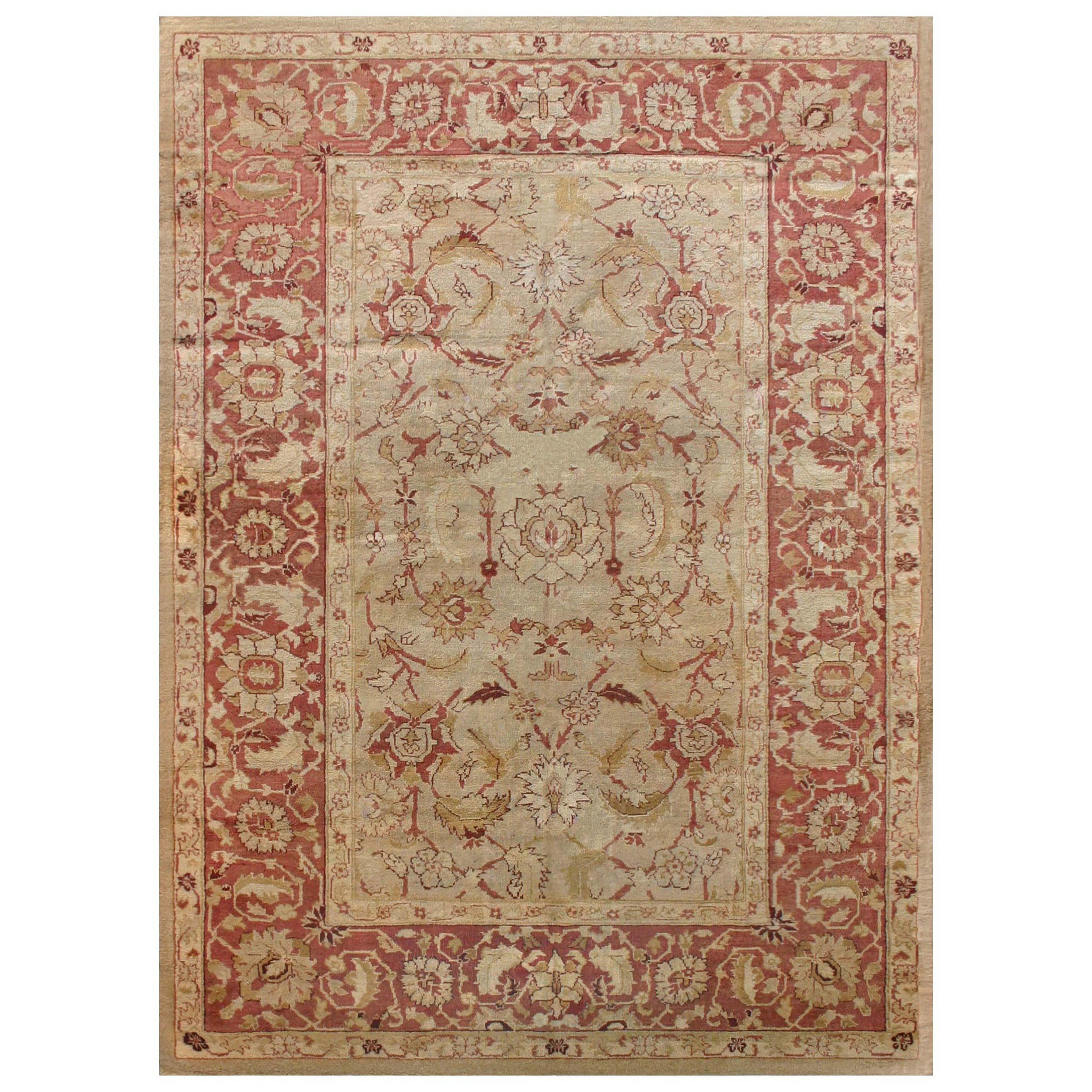 Vintage Botanic Indian Amritsar Carpet For Sale