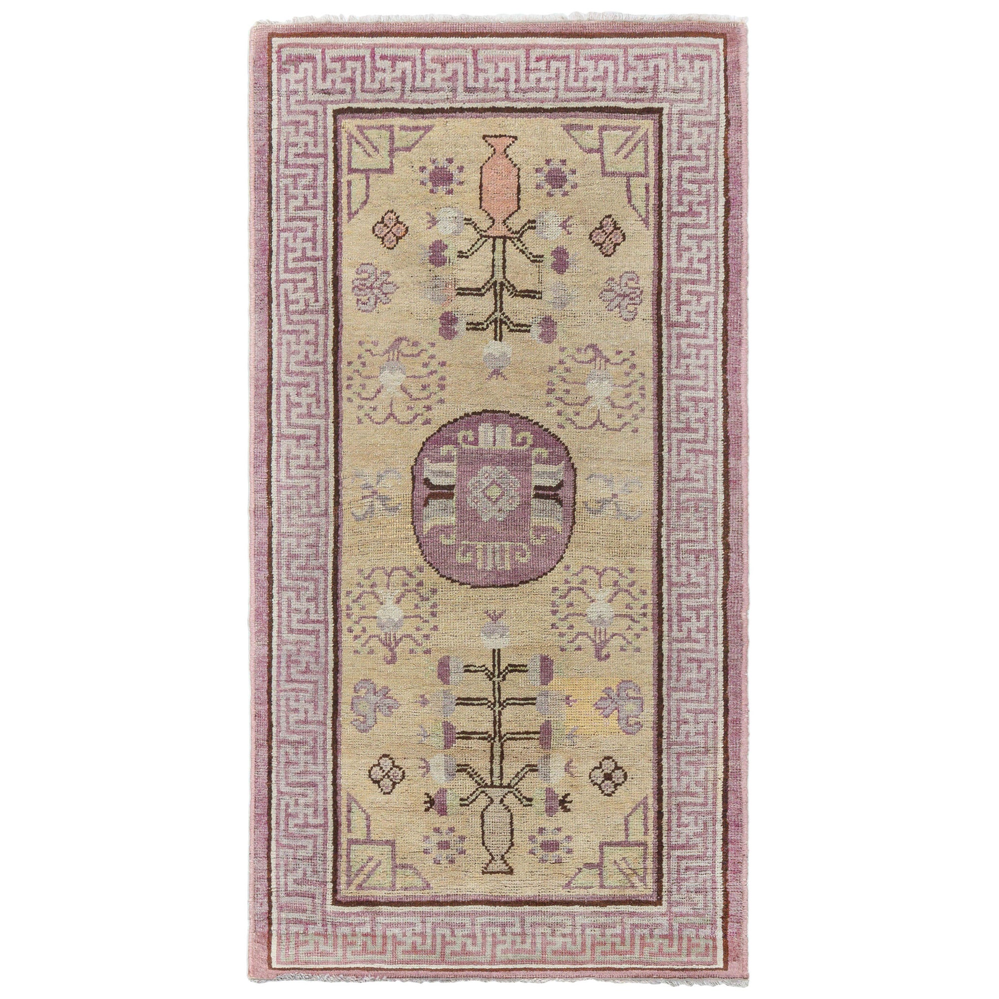Samarkand (Khotan) Handgefertigter Vintage-Wollteppich