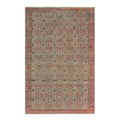 Authentischer persischer Senneh-Botanik-Teppich aus dem 19.