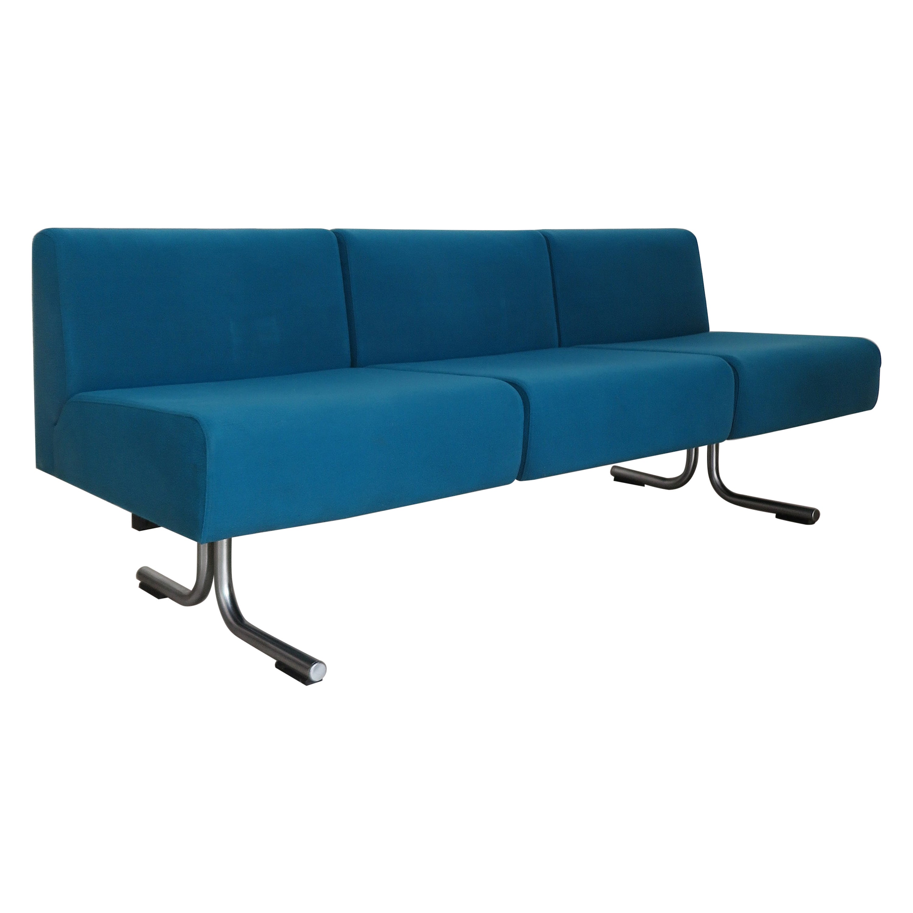 Osvaldo Borsani für Tecno Italienisches blaues Sofa 1970er Jahre