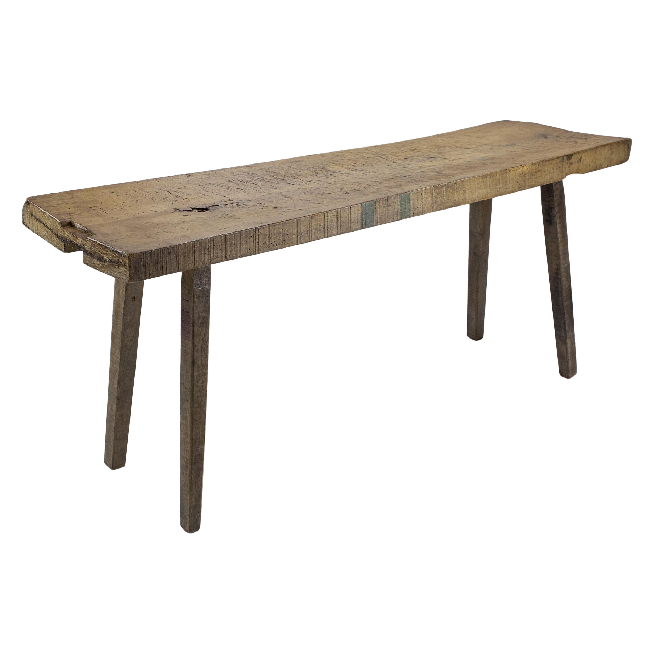 Large Early 20th Century Single Plank Slab Table For Sale