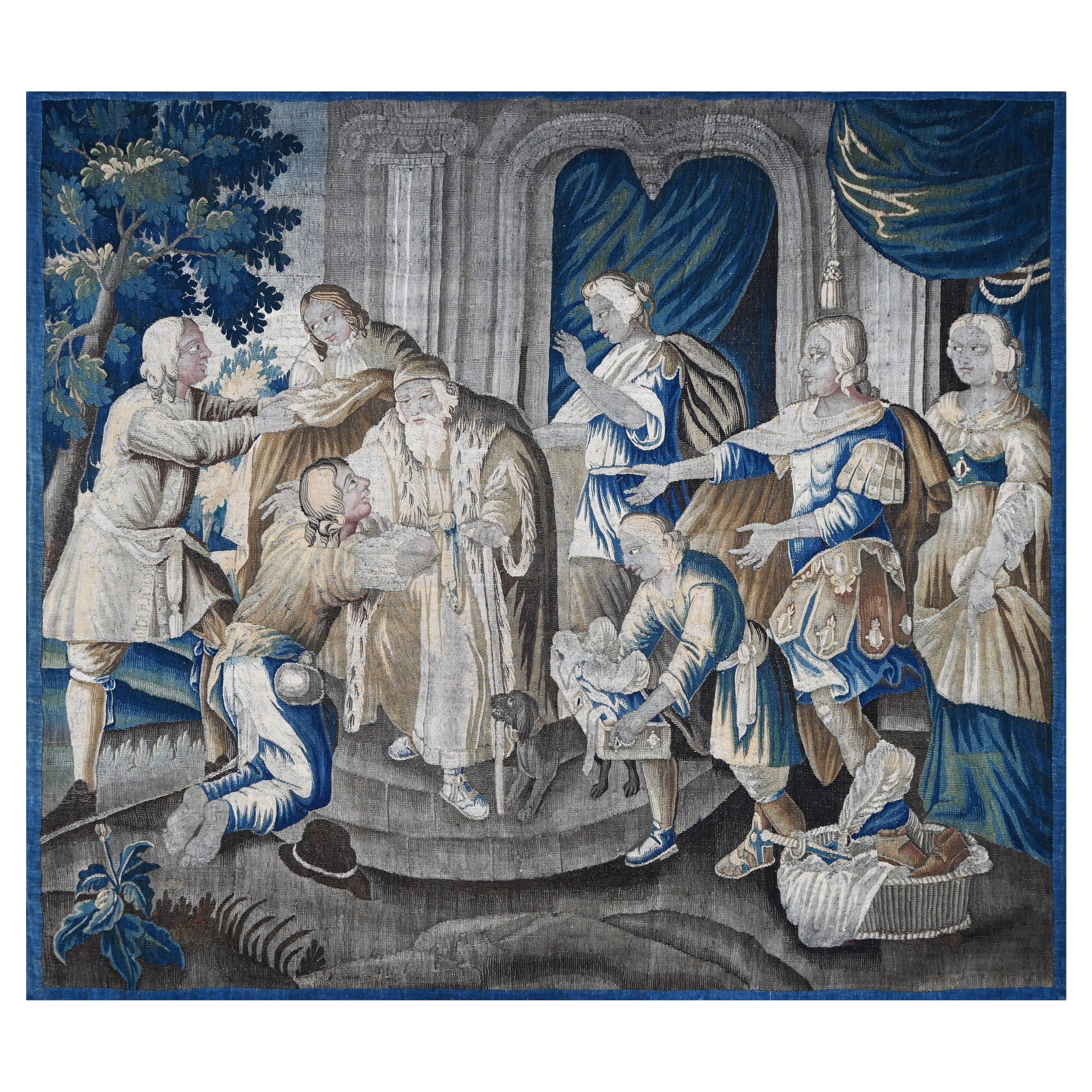 The Return of the Prodigal Son 17th Century Biblical Aubusson Tapestry - N° 1390 For Sale