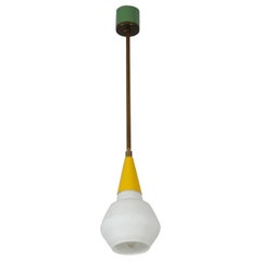Italian Midcentury Brass Ceiling Pendant Light - Retro 1950s Modern Design