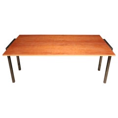 Used Chrome & Maple Flip-Top Dining Hall Table by Wilhelm Renz