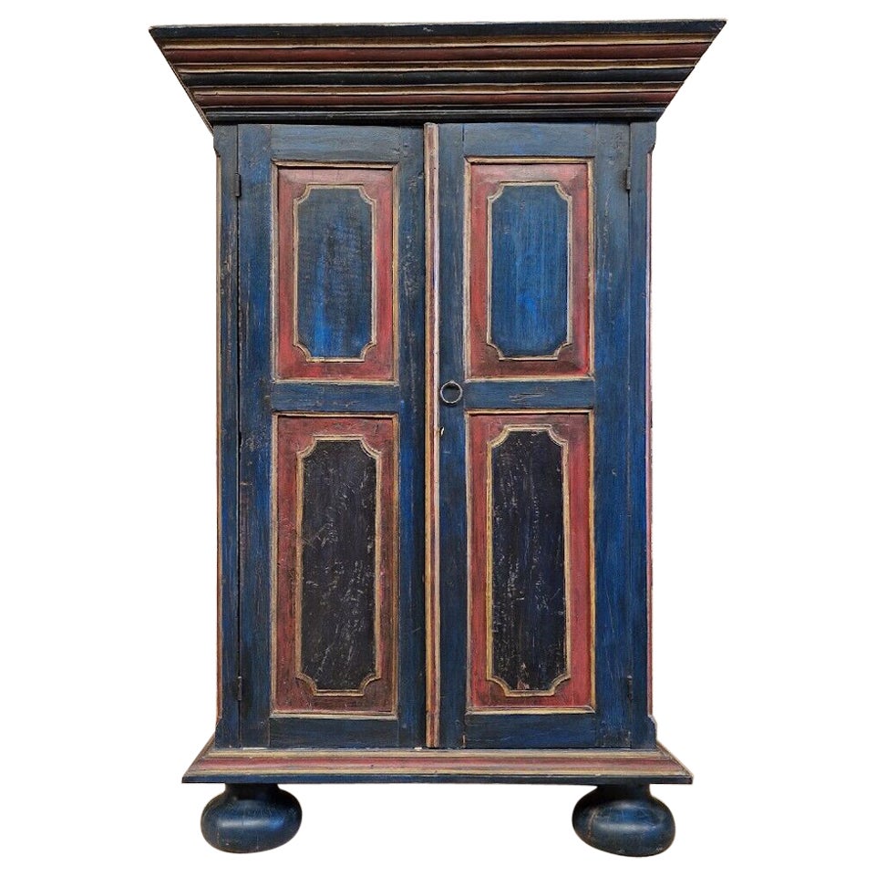 Antique Colonial Bavarian Wardrobe Cupboard For Sale
