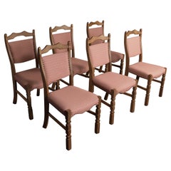 6 x Danish Oak Dining Chairs attributed to Henning Kjærnulf, 1960s