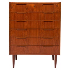 Vintage 1960s Mid-Century Teak Tallboy Dresser