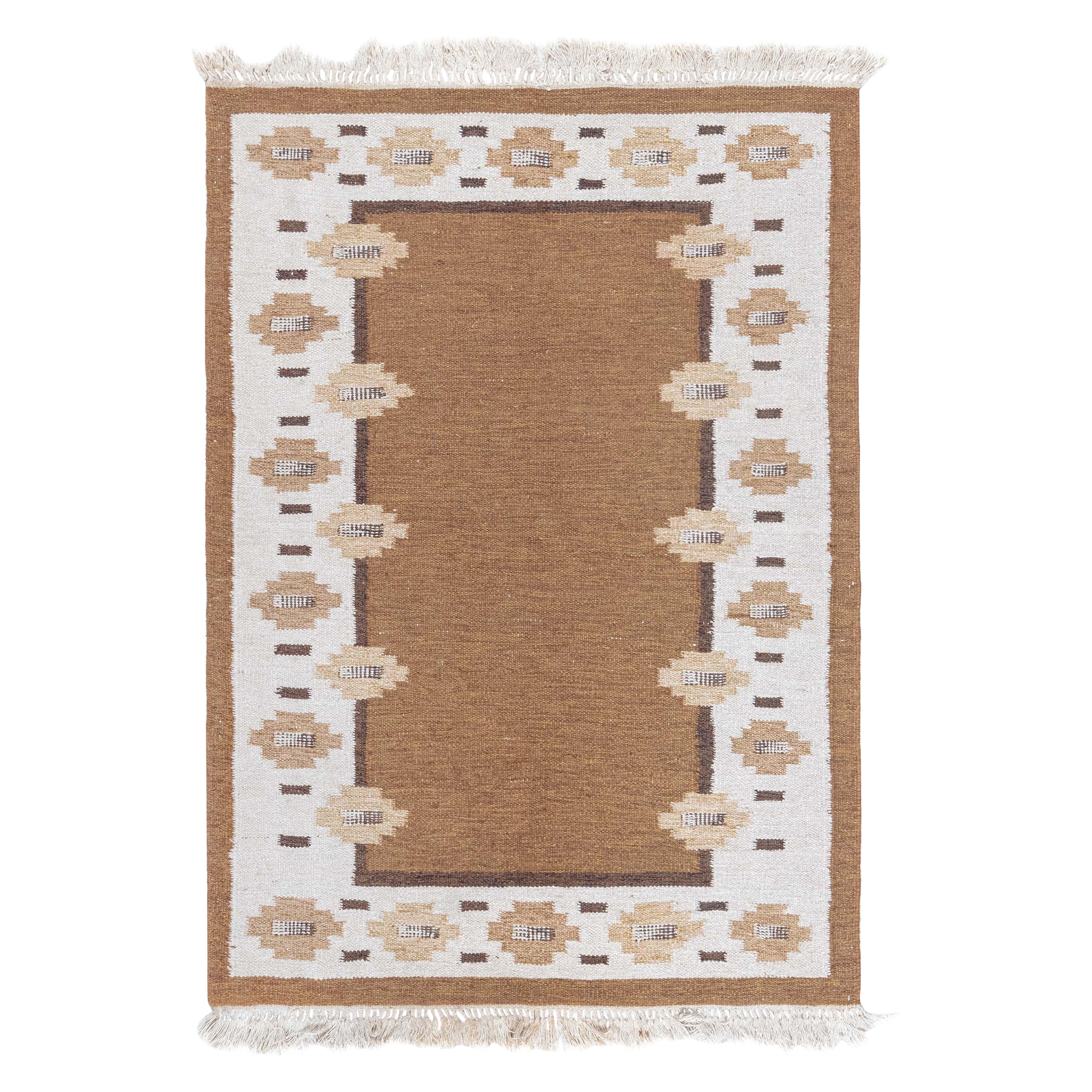 Tapis suédois vintage tissé à plat