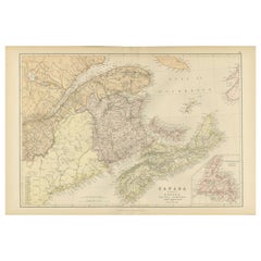 Decorative Used Map of Eastern Canada, Published in 1882
