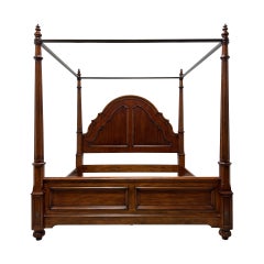 21st Century Italian Tuscan Cherry King Size Four Poster Canopy Bed