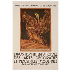 Retro Bourdelle, Original Art Deco Poster, Decorative Arts, Bull, Mythology Paris 1925