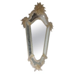 Venetian Mirror with Leaves & Flowerets Etched Glass