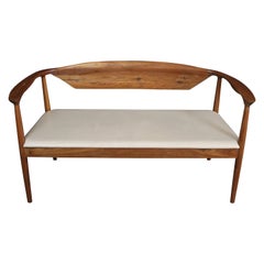 Modernist Walnut "Den Runde Stol" Kennedy Bench