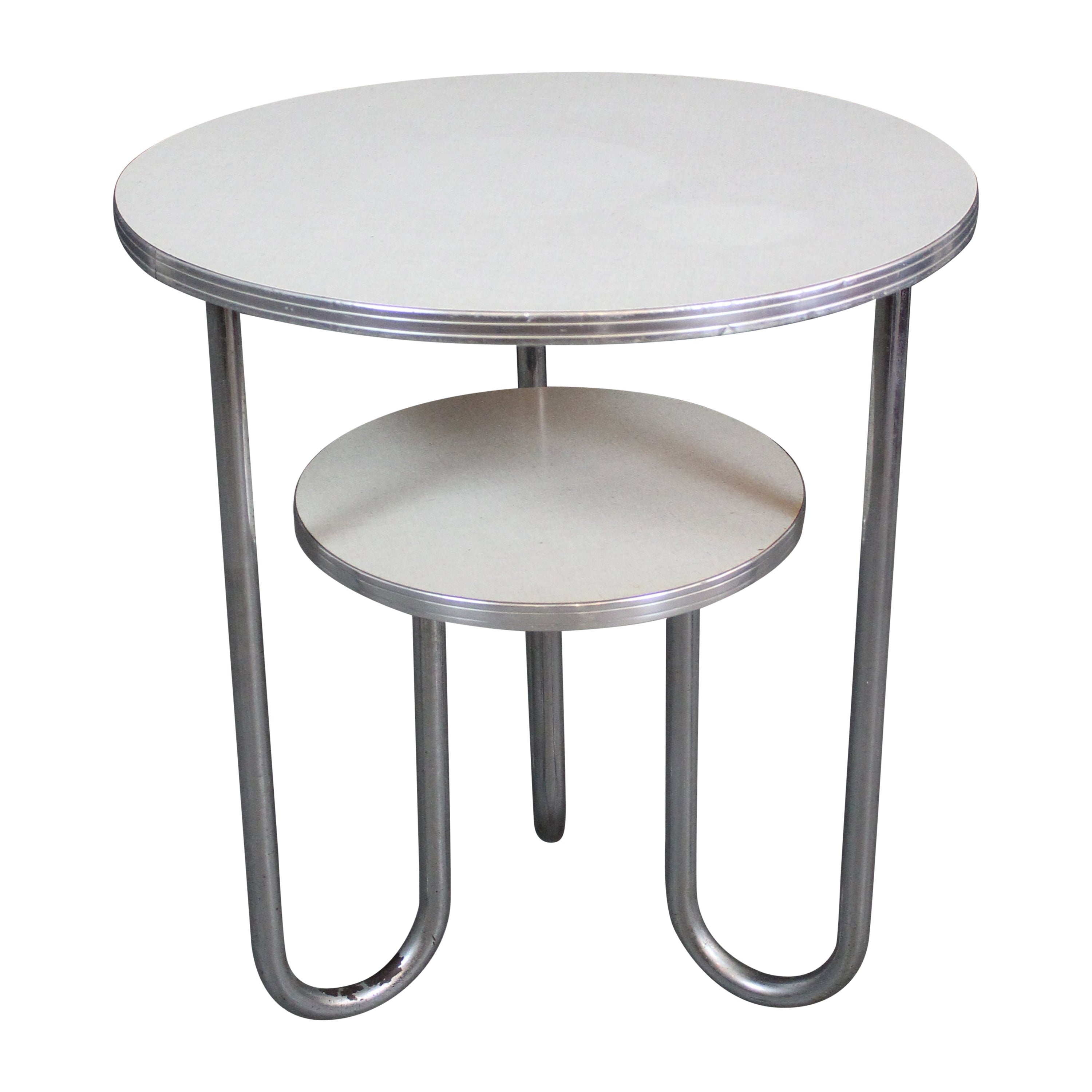 Tiered Bauhaus Table by Wolfgang Hoffman for Royal Chrome For Sale