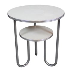 Vintage Tiered Bauhaus Table by Wolfgang Hoffman for Royal Chrome