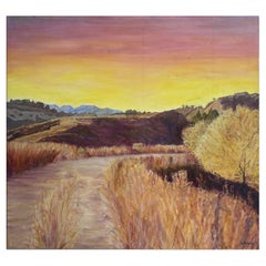 Peinture de paysage Tranquil Sunset Trail de l'artiste californien Gail Willhardt