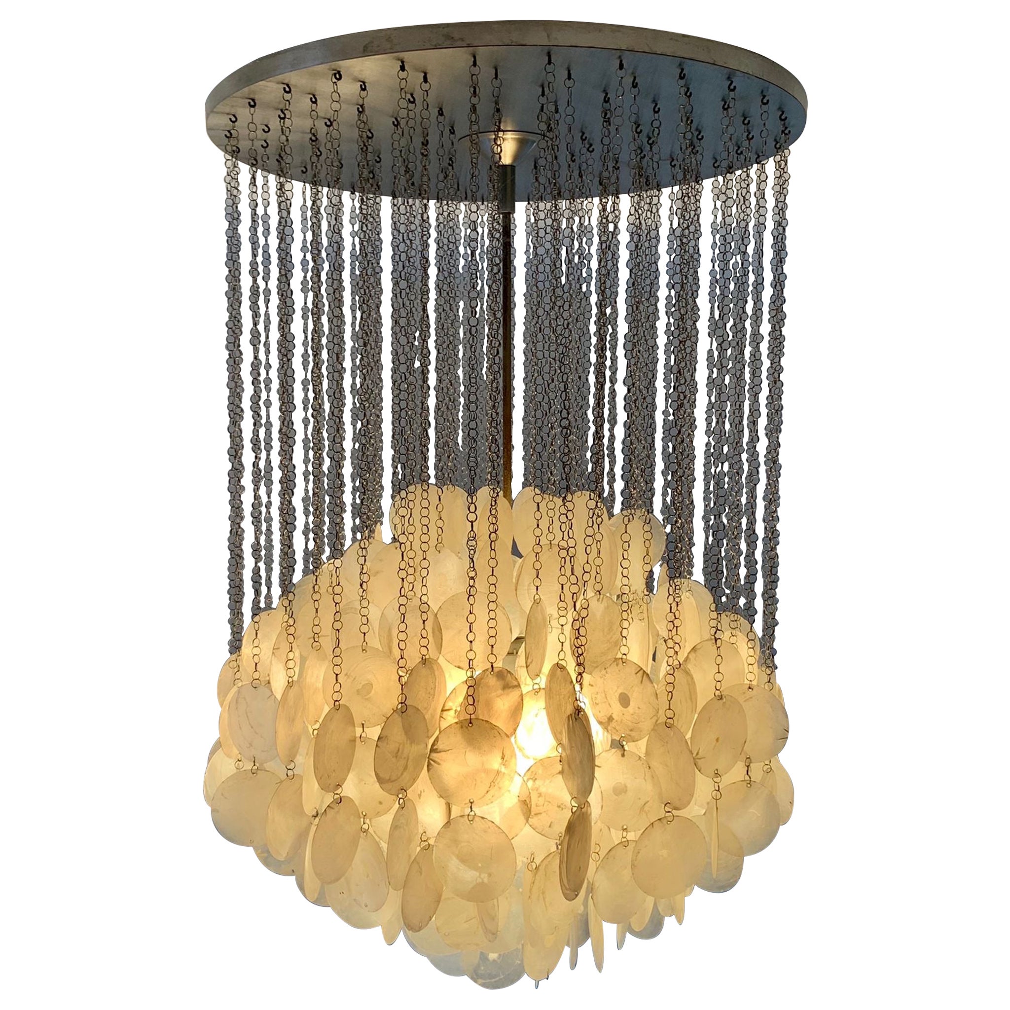 Chandelier by Verner Panton manufactured by J. Luber, denmark,  1960s  For Sale