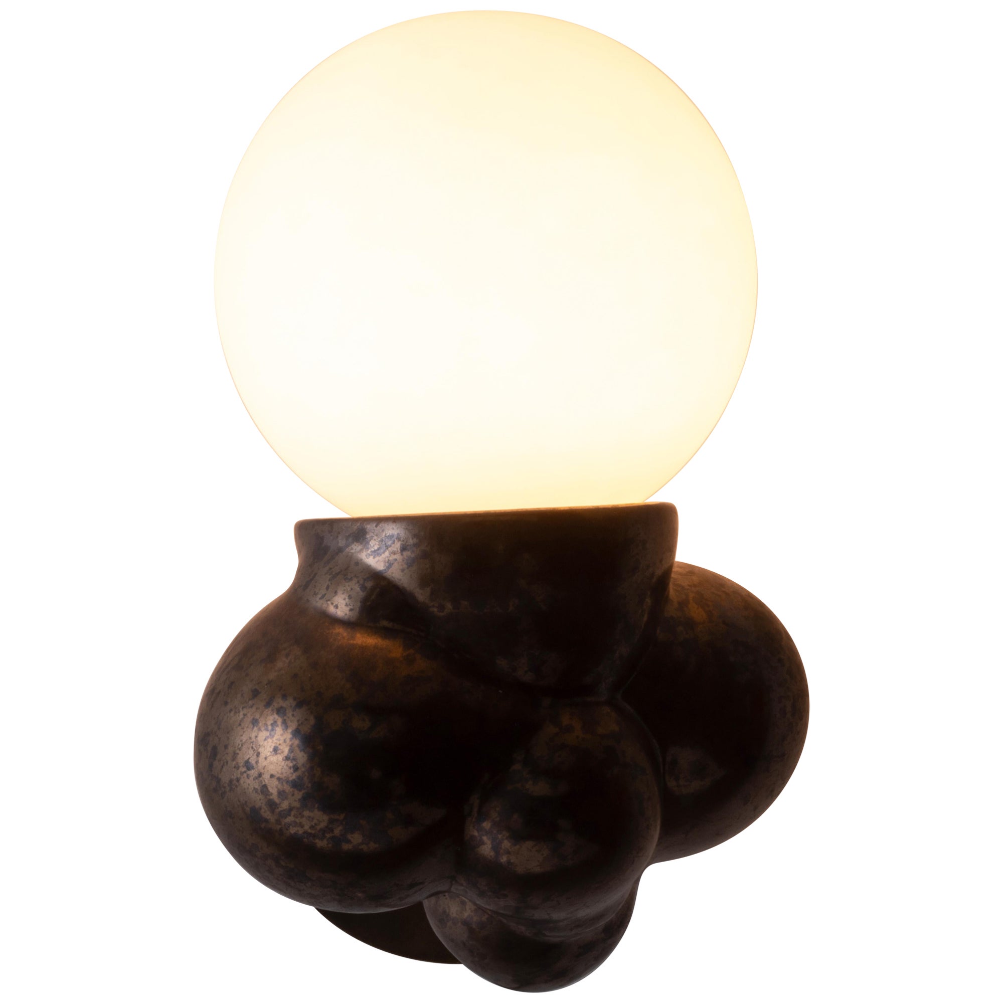 Organic Modern Ceramic Bubbly Botryoidal Sconce in Bronze by Forma Rosa Studio For Sale