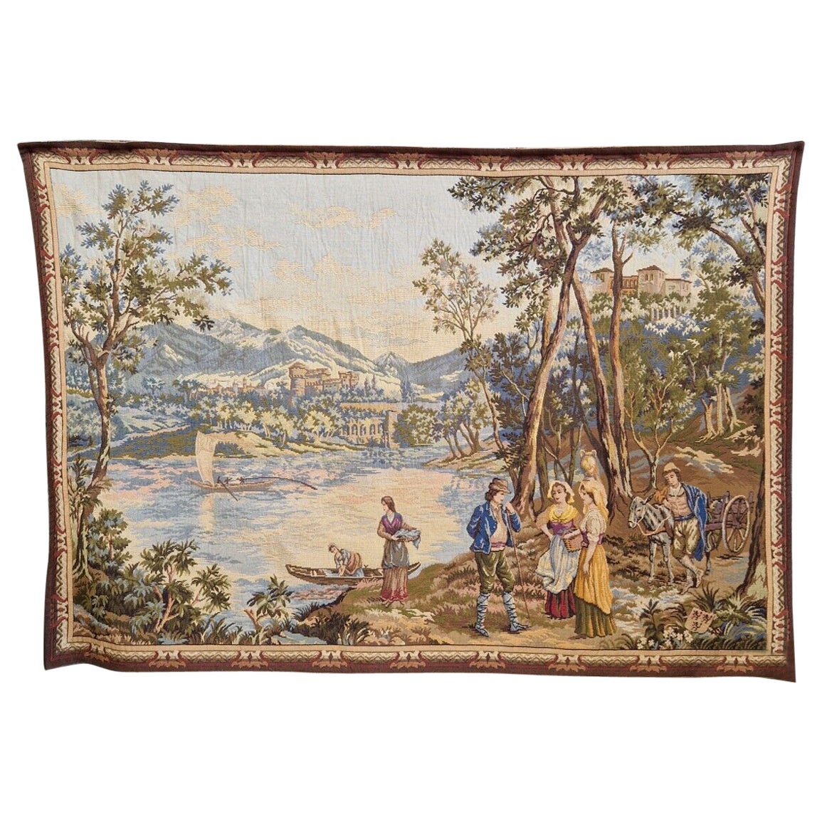 Grande tapisserie française ancienne d'Aubusson
