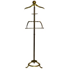 Retro Art Deco Solid Brass Valet Stand, 1960s