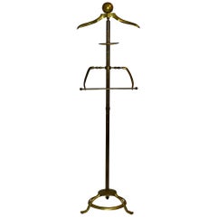 Vintage Art Deco Solid Brass Valet Stand, 1960s