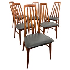 Vintage Set of Six Danish Teak "Eva" Dining Chairs by Niels Koefoed for Hornslet