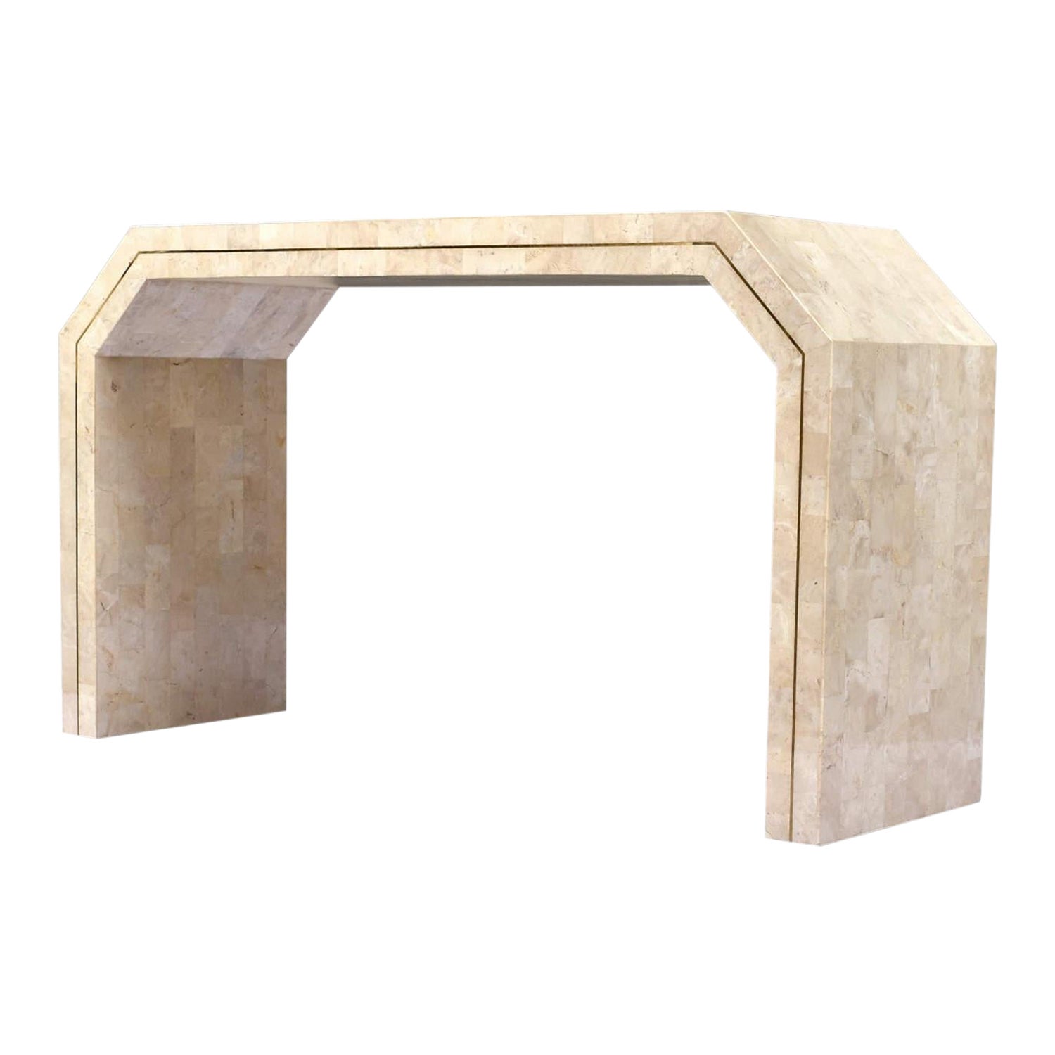 Post-Modern Karl Springer Style Tessellated Smith Console Table by Maitland Smith