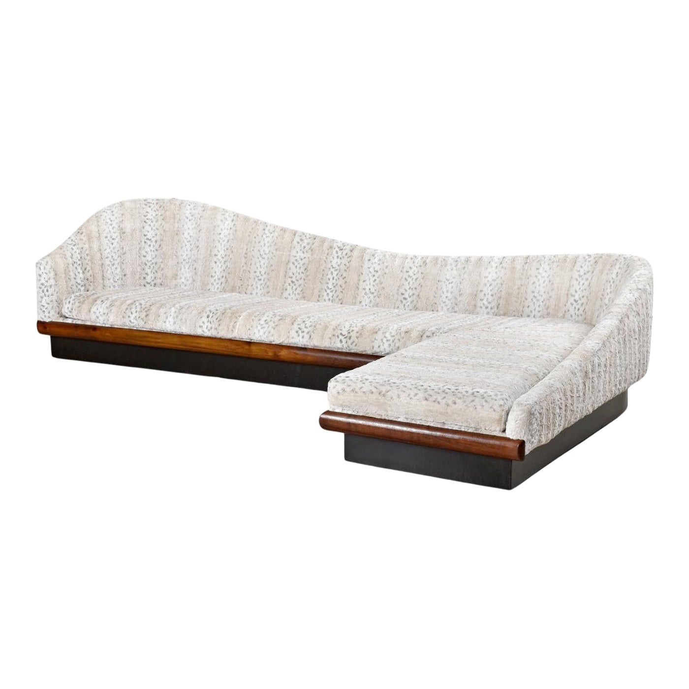 Adrian Pearsall Faux Snow Leopard Cloud Sofa for Craft Associates Fully Restored For Sale