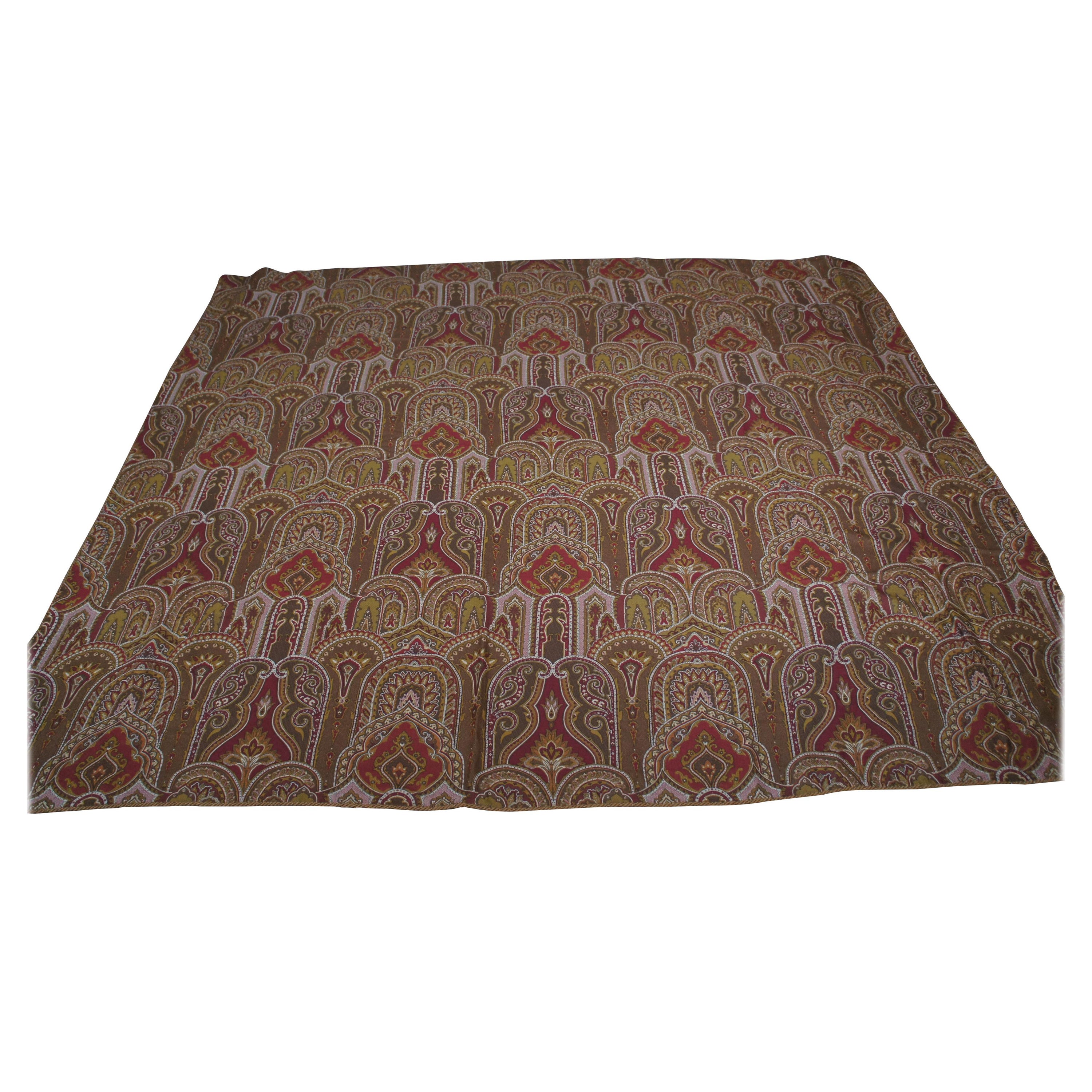 Anichini Vermont Kashmir Jacquard King Coverlet Viscose Throw Blanket 108" For Sale