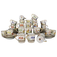 Retro LE TALLEC - Chinese Circus -22 demitasse cups and saucers -Tiffany & Co. pattern