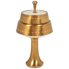 Miniature Perforated Brass Table Lamp in the Manner of Sarfatti, Italy, 1950s