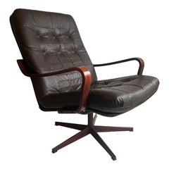 Retro Mid-Century Modern Danish Swivel Chair 