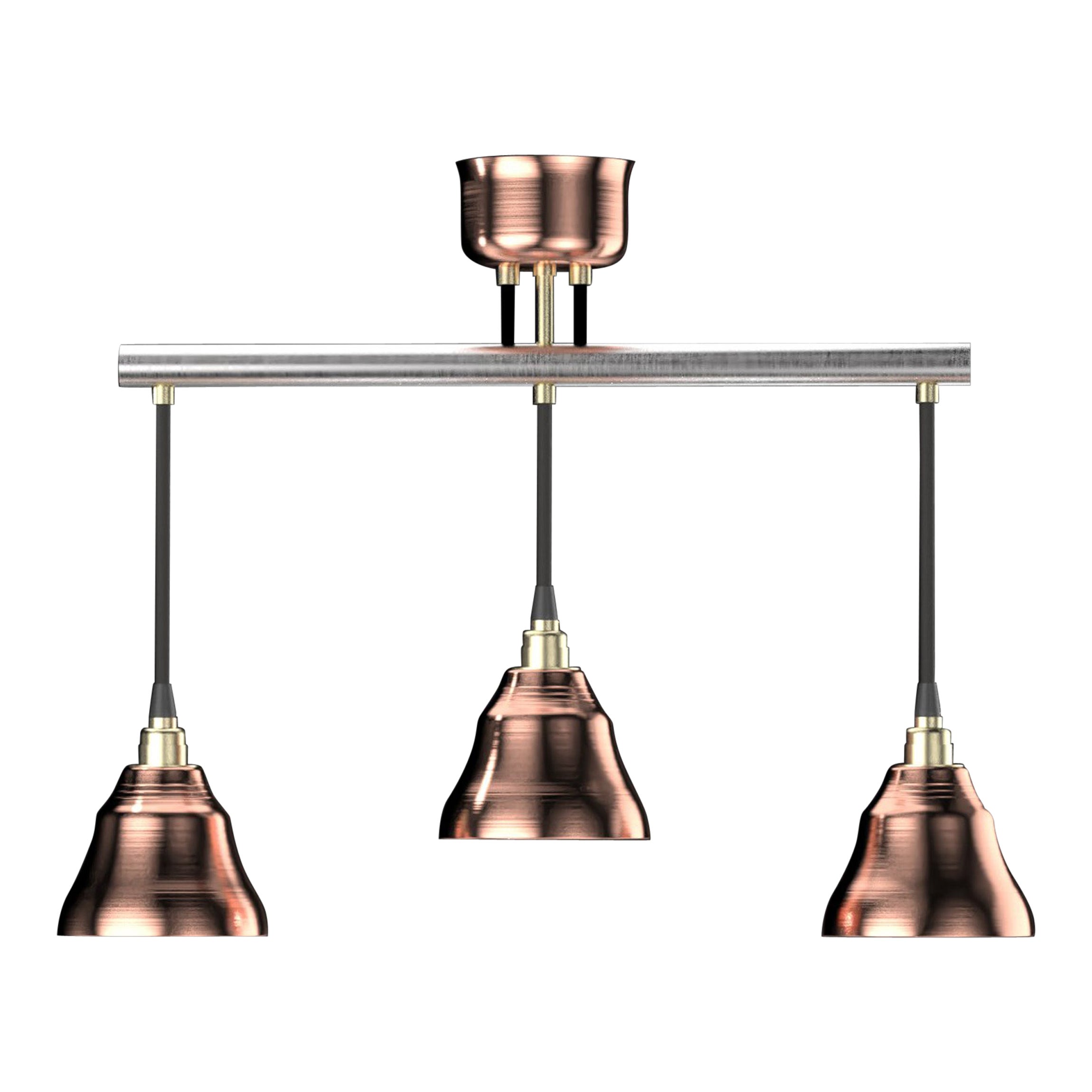 Edimate Stainless Steel / Copper Spot V3 Ceiling Light, Handmade in France For Sale