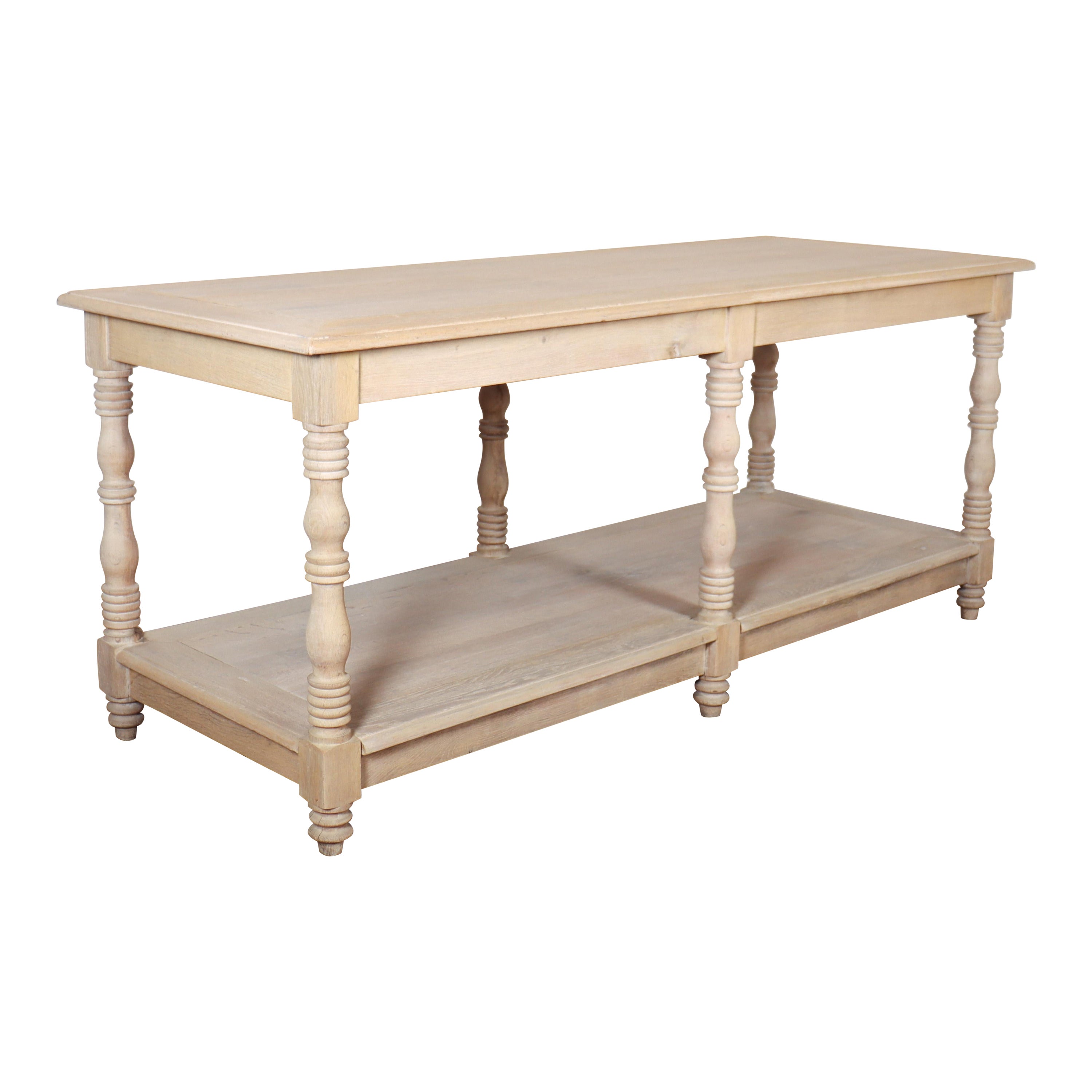 Bleached Oak French Drapers Table For Sale