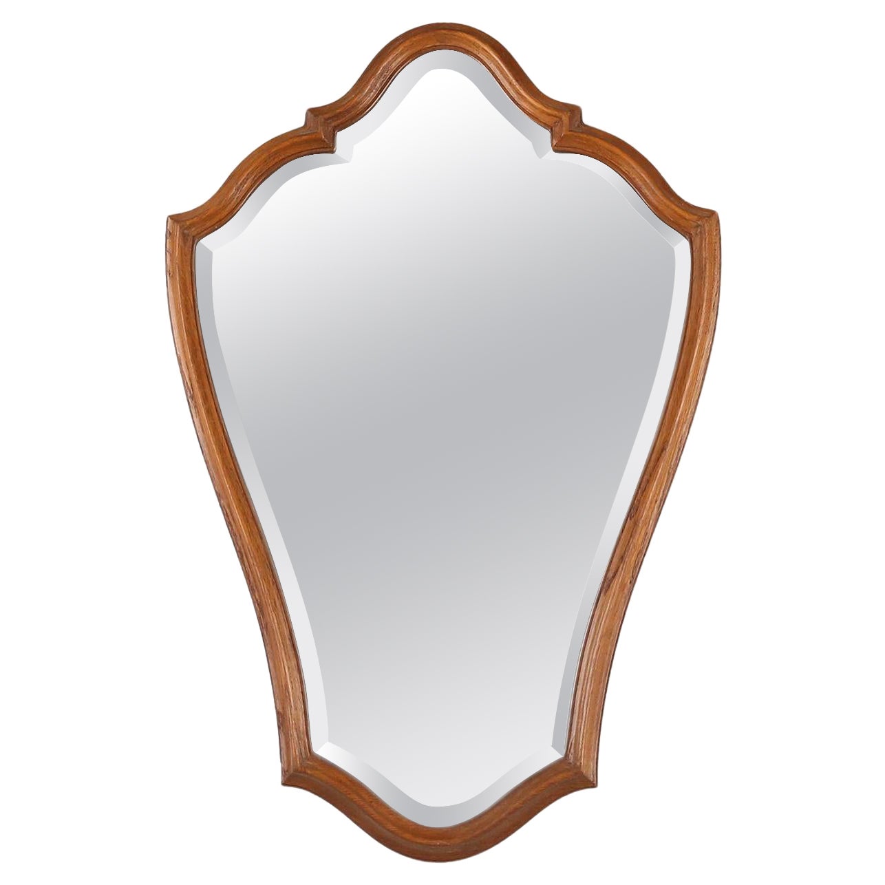 French carved wooden mirror with elegant lined frame, 1950s For Sale